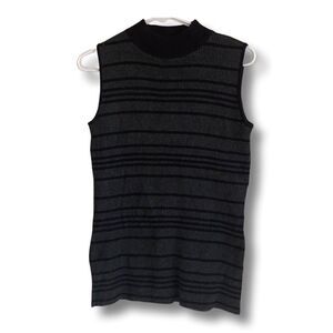 Black & gray striped sweater tank